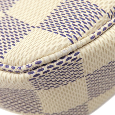 ルイヴィトン LOUIS VUITTON ミニ ポシェット アクセソワール N41207 ダミエアズール ダミエアズールキャンバス アクセサリーポーチ ゴールド金具 白