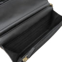 シャネル CHANEL シェブロン Vステッチ ブラック レザー ラムスキン チェーンウォレット ゴールド金具 チェーンショルダー CCボタン 黒