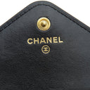 シャネル CHANEL シェブロン Vステッチ ブラック レザー ラムスキン チェーンウォレット ゴールド金具 チェーンショルダー CCボタン 黒