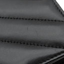 シャネル CHANEL シェブロン Vステッチ ブラック レザー ラムスキン チェーンウォレット ゴールド金具 チェーンショルダー CCボタン 黒