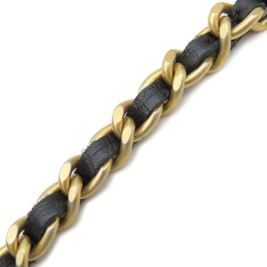 シャネル CHANEL シェブロン Vステッチ ブラック レザー ラムスキン チェーンウォレット ゴールド金具 チェーンショルダー CCボタン 黒