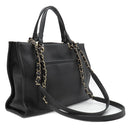 シャネル CHANEL チェーンショルダー ブラック レザー トートバッグ ゴールド金具 黒 ココマーク 肩掛け