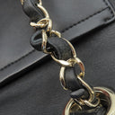 シャネル CHANEL チェーンショルダー ブラック レザー トートバッグ ゴールド金具 黒 ココマーク 肩掛け