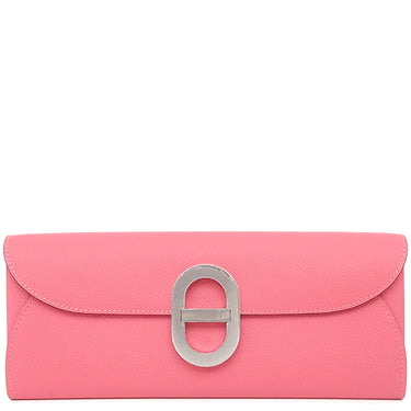 エルメス HERMES シェーヌダンクル トゥーゴー ローズアザレ ヴォーエプソン 長財布 シルバー金具 ショルダー