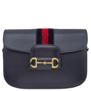 グッチ GUCCI ホースビット 1955 ミディアム ショルダーバッグ 602204 ネイビー×レッド レザー ショルダーバッグ ゴールド金具 シェリーライン