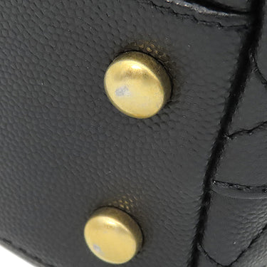 シャネル CHANEL トップハンドル ミニ フラップ バッグ AS2215 ブラック レザー キャビアスキン 2WAYバッグ ゴールド金具 ココハンドル 黒 ショルダーバッグ