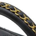 シャネル CHANEL トップハンドル ミニ フラップ バッグ AS2215 ブラック レザー キャビアスキン 2WAYバッグ ゴールド金具 ココハンドル 黒 ショルダーバッグ