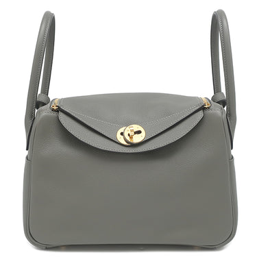 エルメス HERMES リンディ26 ヴェールアマンド エバーカラー 2WAYバッグ ゴールド金具 グレー