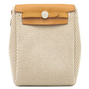 エルメス HERMES エールバッグ TPM ナチュラル×ブラック トワルGM トワルオフィシエ レザー ショルダーバッグ シルバー金具 黒 ストッパー欠品