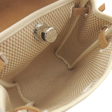 エルメス HERMES エールバッグ TPM ナチュラル×ブラック トワルGM トワルオフィシエ レザー ショルダーバッグ シルバー金具 黒 ストッパー欠品