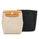 エルメス HERMES エールバッグ TPM ナチュラル×ブラック トワルGM トワルオフィシエ レザー ショルダーバッグ シルバー金具 黒 ストッパー欠品