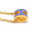 エルメス HERMES ポップアッシュ ミニ ペンダント リラXゴールド GP ラッカー ネックレス 紫 Hモチーフ