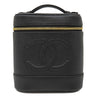 シャネル CHANEL バニティ A01998 ブラック レザー キャビアスキン ハンドバッグ ゴールド金具 黒 ココマーク ヴァニティ