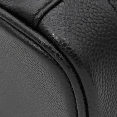 シャネル CHANEL バニティ A01998 ブラック レザー キャビアスキン ハンドバッグ ゴールド金具 黒 ココマーク ヴァニティ