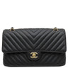 シャネル CHANEL マトラッセ 25 シェブロン ブラック ラムスキン ショルダーバッグ ゴールド金具 黒 ダブルフラップ Vステッチ