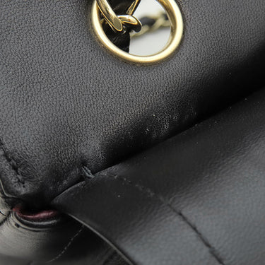 シャネル CHANEL マトラッセ 25 シェブロン ブラック ラムスキン ショルダーバッグ ゴールド金具 黒 ダブルフラップ Vステッチ