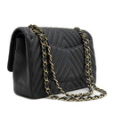 シャネル CHANEL マトラッセ 25 シェブロン ブラック ラムスキン ショルダーバッグ ゴールド金具 黒 ダブルフラップ Vステッチ