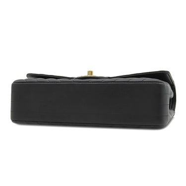 シャネル CHANEL マトラッセ 25 シェブロン ブラック ラムスキン ショルダーバッグ ゴールド金具 黒 ダブルフラップ Vステッチ