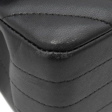 シャネル CHANEL マトラッセ 25 シェブロン ブラック ラムスキン ショルダーバッグ ゴールド金具 黒 ダブルフラップ Vステッチ