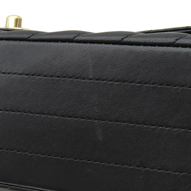 シャネル CHANEL マトラッセ 25 シェブロン ブラック ラムスキン ショルダーバッグ ゴールド金具 黒 ダブルフラップ Vステッチ
