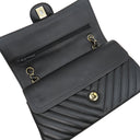 シャネル CHANEL マトラッセ 25 シェブロン ブラック ラムスキン ショルダーバッグ ゴールド金具 黒 ダブルフラップ Vステッチ