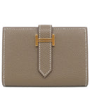 エルメス HERMES ベアンミニ エトゥープ ヴォーエプソン 二つ折り財布 ゴールド金具 グレージュ コンパクト財布 コインケース