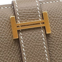 エルメス HERMES ベアンミニ エトゥープ ヴォーエプソン 二つ折り財布 ゴールド金具 グレージュ コンパクト財布 コインケース