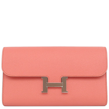 エルメス HERMES コンスタンス ロング フラミンゴ ヴォーエプソン 長財布 シルバー金具 二つ折り財布