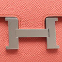 エルメス HERMES コンスタンス ロング フラミンゴ ヴォーエプソン 長財布 シルバー金具 二つ折り財布