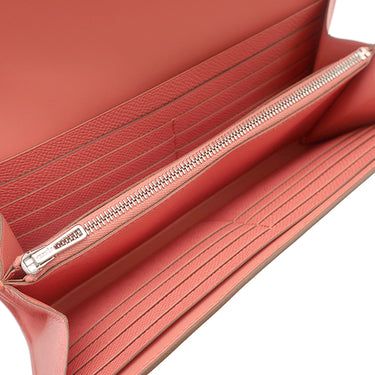 エルメス HERMES コンスタンス ロング フラミンゴ ヴォーエプソン 長財布 シルバー金具 二つ折り財布