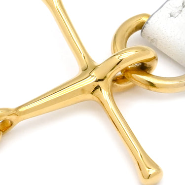 エルメス HERMES モール ホワイト ヴォースイフト メタル ブレスレット ゴールド金具 白 レザーブレス H