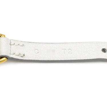 エルメス HERMES モール ホワイト ヴォースイフト メタル ブレスレット ゴールド金具 白 レザーブレス H