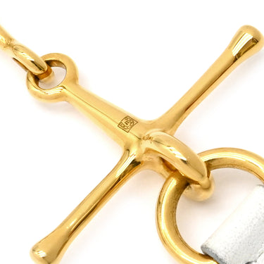 エルメス HERMES モール ホワイト ヴォースイフト メタル ブレスレット ゴールド金具 白 レザーブレス H