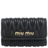 ミュウミュウ MIU MIU マテラッセ キーケース 5PG222 N88 ブラック レザー キーケース ゴールド金具 黒 メタルロゴ 6連 6本 MATELASSE