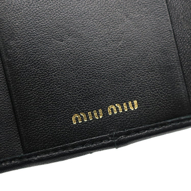 ミュウミュウ MIU MIU マテラッセ キーケース 5PG222 N88 ブラック レザー キーケース ゴールド金具 黒 メタルロゴ 6連 6本 MATELASSE