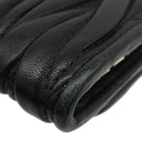 ミュウミュウ MIU MIU マテラッセ キーケース 5PG222 N88 ブラック レザー キーケース ゴールド金具 黒 メタルロゴ 6連 6本 MATELASSE