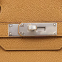 エルメス HERMES バーキン30 ヴェルソ キャラメル×ライム トゴ ハンドバッグ シルバー金具 茶 黄色 バイカラー