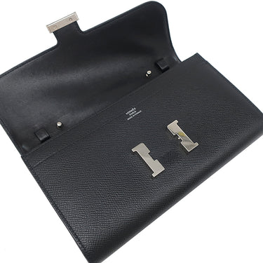 エルメス HERMES コンスタンス トゥーゴー ブラック ヴォーエプソン 長財布 シルバー金具 黒