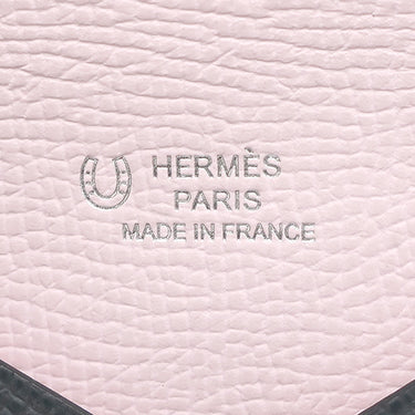 エルメス HERMES カルヴィ グリミスティ×モーブペール ヴォーエプソン カードケース シルバー金具 新品 未使用 【PO品】グレー ピンク