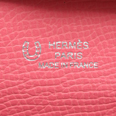 エルメス HERMES バスティア ヴェルソ グリメイヤー×ローズアザレ ヴォーエプソン コインケース シルバー金具 【PO品】 グレー ピンク バイカラー