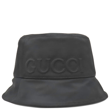 グッチ GUCCI ロゴ付き ナイロン バケットハット 813534 ブラック ナイロン 14039 ハット 黒