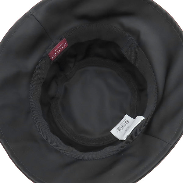 グッチ GUCCI ロゴ付き ナイロン バケットハット 813534 ブラック