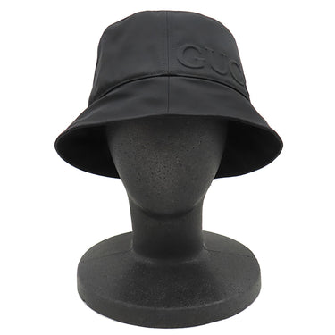 グッチ GUCCI ロゴ付き ナイロン バケットハット 813534 ブラック ナイロン 14039 ハット 黒