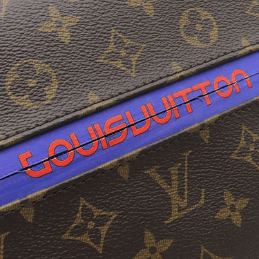 ルイヴィトン LOUIS VUITTON アポロ バックパック M43849 モノグラム モノグラムキャンバス レザー リュック・デイパック ゴールド金具 茶 青 メタリックブルー金具 キムジョーンズ