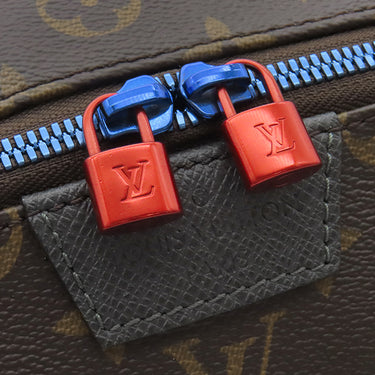 ルイヴィトン LOUIS VUITTON アポロ バックパック M43849 モノグラム モノグラムキャンバス レザー リュック・デイパック ゴールド金具 茶 青 メタリックブルー金具 キムジョーンズ