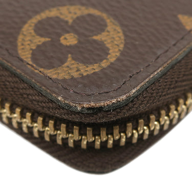 ルイヴィトン LOUIS VUITTON ポルトフォイユ クレマンス M60742 フューシャ モノグラムキャンバス 長財布 ゴールド金具 ピンク ラウンドファスナー