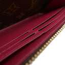 ルイヴィトン LOUIS VUITTON ポルトフォイユ クレマンス M60742 フューシャ モノグラムキャンバス 長財布 ゴールド金具 ピンク ラウンドファスナー