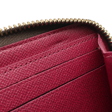 ルイヴィトン LOUIS VUITTON ポルトフォイユ クレマンス M60742 フューシャ モノグラムキャンバス 長財布 ゴールド金具 ピンク ラウンドファスナー