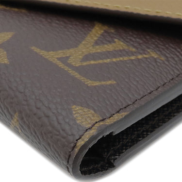 ルイヴィトン LOUIS VUITTON ポルトフォイユ ヴィクトリーヌ M81557 モノグラムリバース モノグラムリバースキャンバス 三つ折り財布 ゴールド金具 茶 コンパクトウォレット