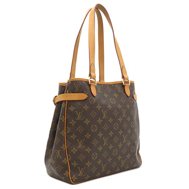 ルイヴィトン LOUIS VUITTON バティニョール ヴェルティカル M51153 モノグラム モノグラムキャンバス トートバッグ ゴールド金具 茶 トート